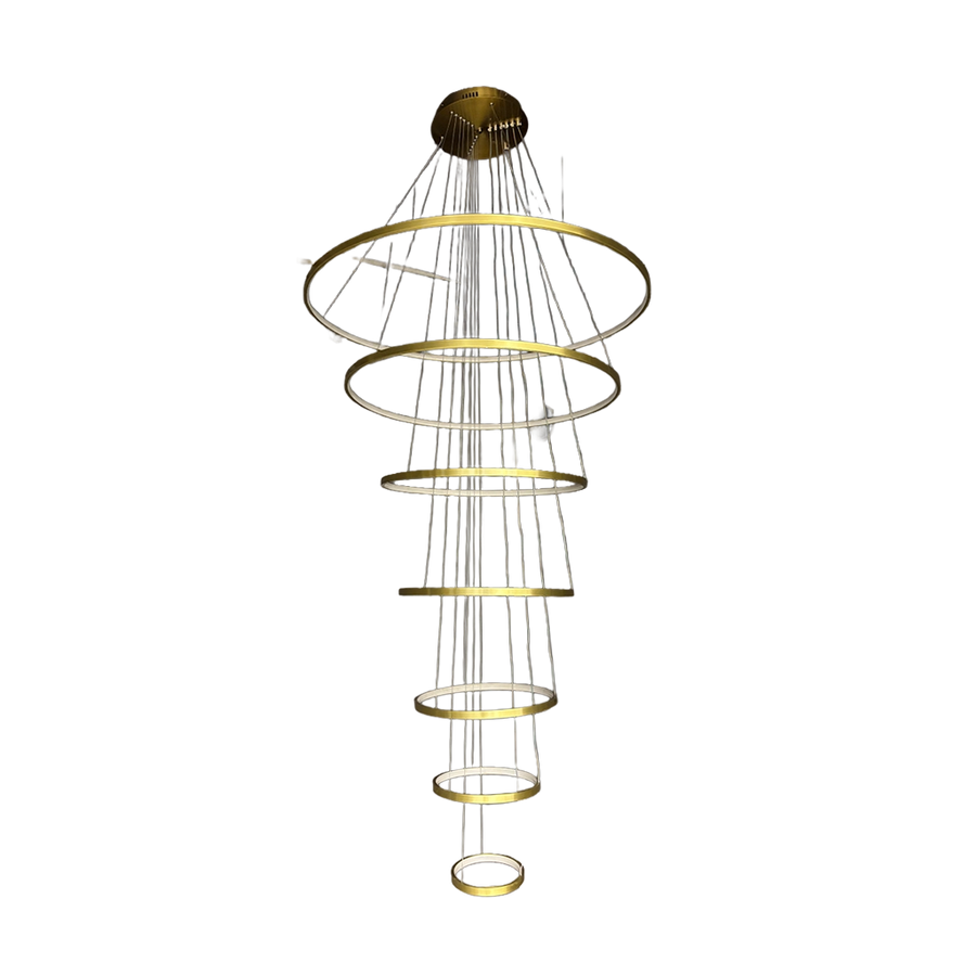 Tiered Halo – LED ring metal chandelier