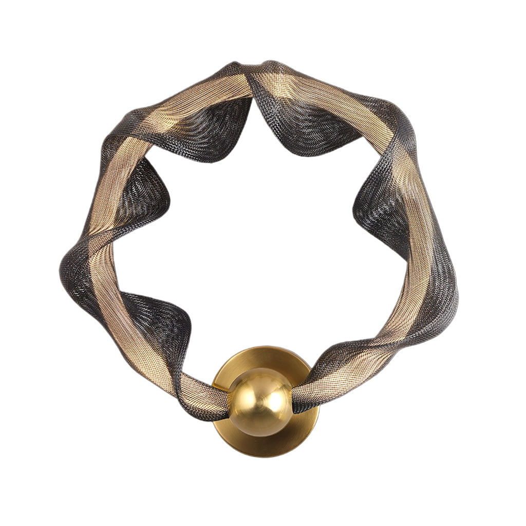 Brass Mesh Glow Wall Lamp (D32/GD+BK)