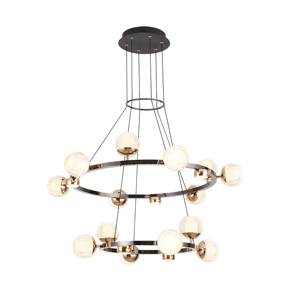 Obsidian Twin Halo Chandelier (MD6392/900+650)