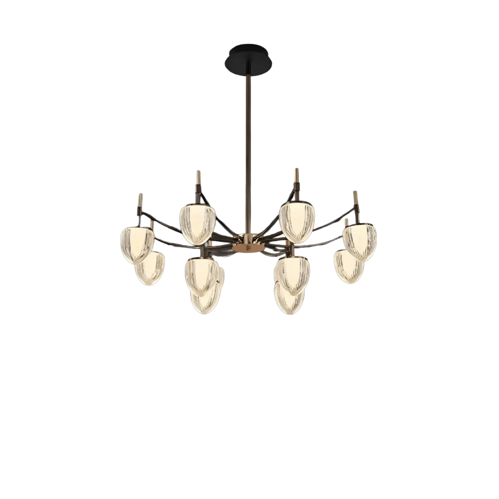 Mirage Ring Gold and Pearl Black Chandelier (P0737-12A)