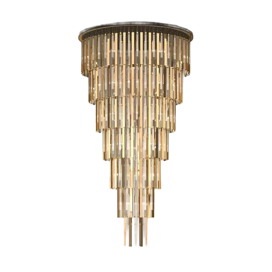 Celestial Sovereign – stainless steel & crystal chandelier