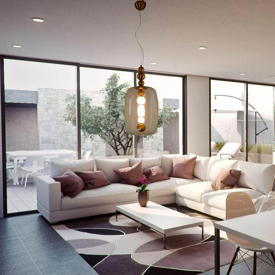 Clarity – clear white glass iron pendant light