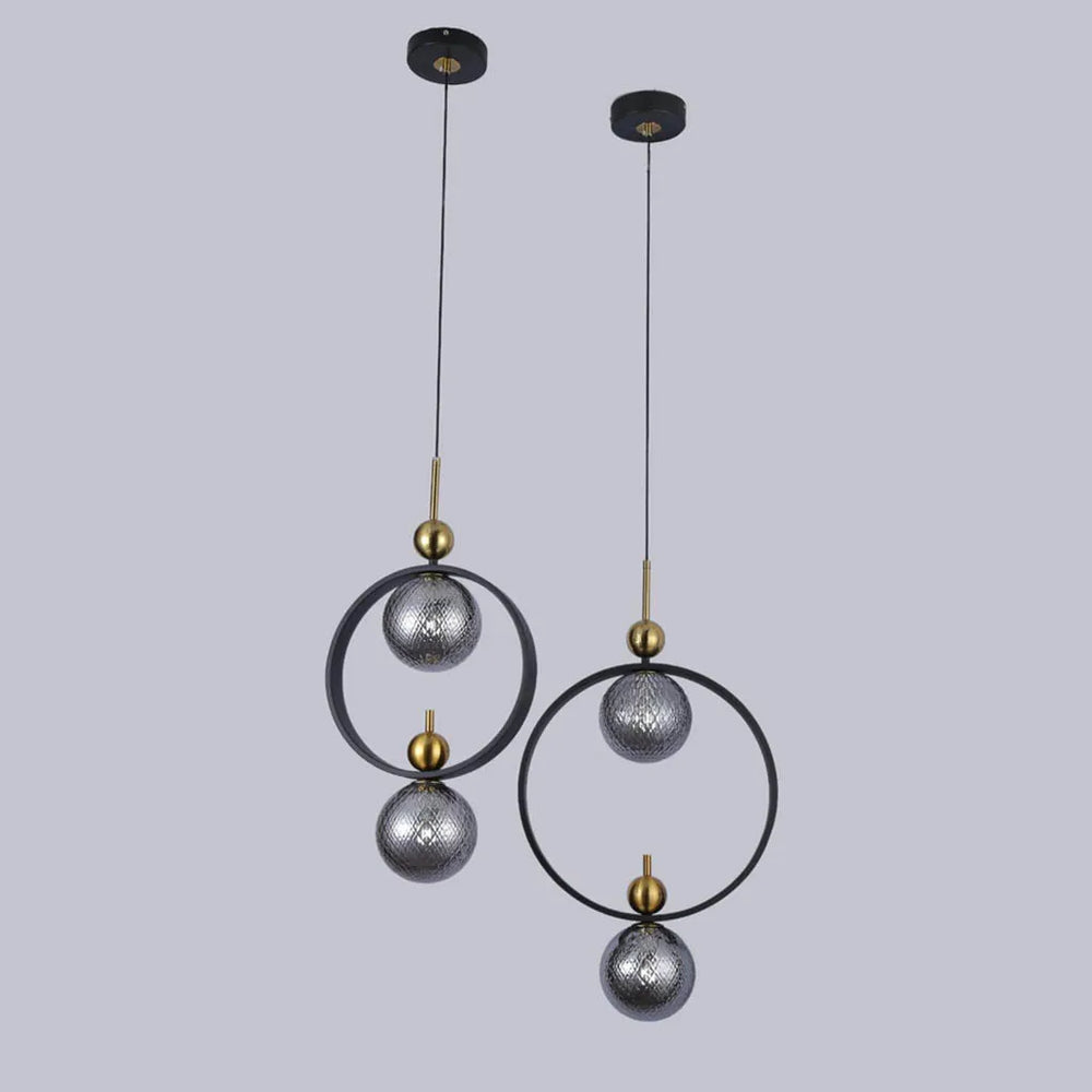 Chime of Hoops Black and Gold Pendant Light (A1895/380/A3)