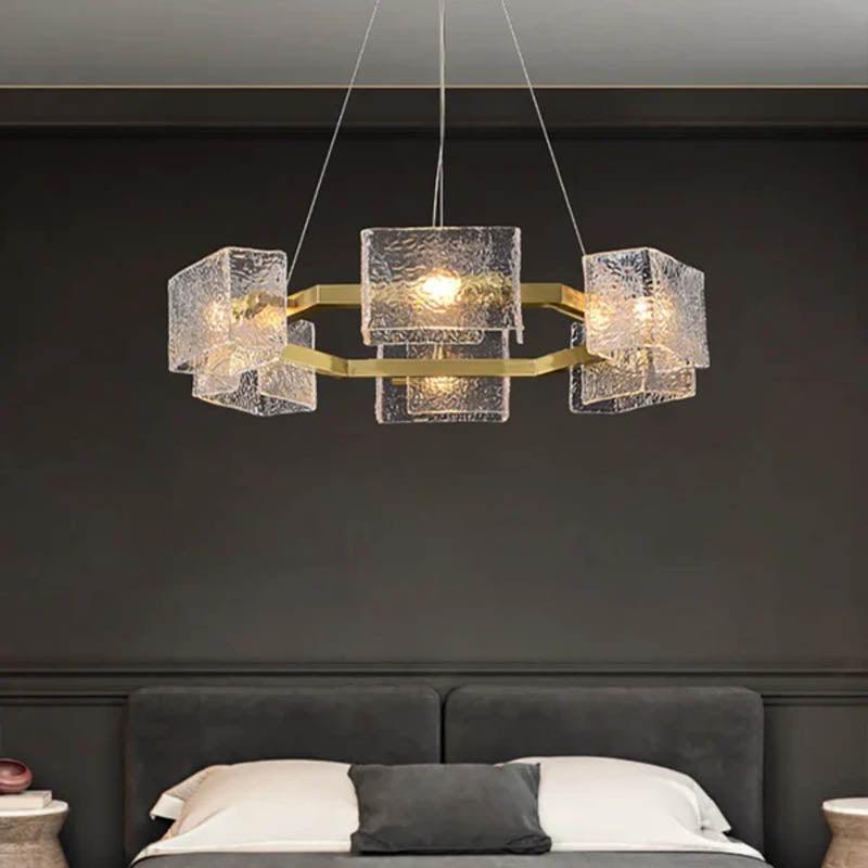 
                  
                    Metal Glass Round Chandelier by Gloss (0932/8) - Best Chandelier for bedroom decor 
                  
                