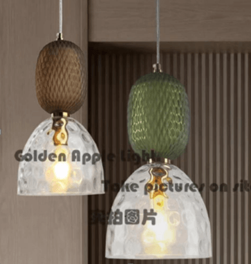 Cut Work Green +Clear Glass Pendant Light by Gloss (01099) - Ashoka Lites