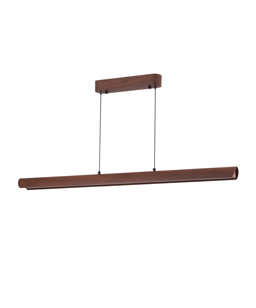 The Tatami slim wood tone LED linear pendant
