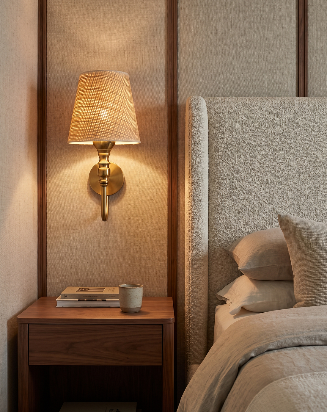 The Thatch wall light in a room setting
