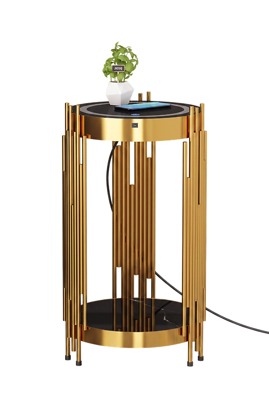 The Organ Pipe antique bronze rod LED side table lamp