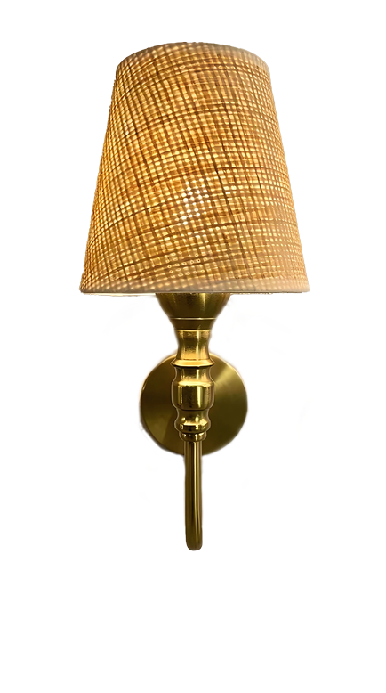 The Thatch straw texture shade brass wall light