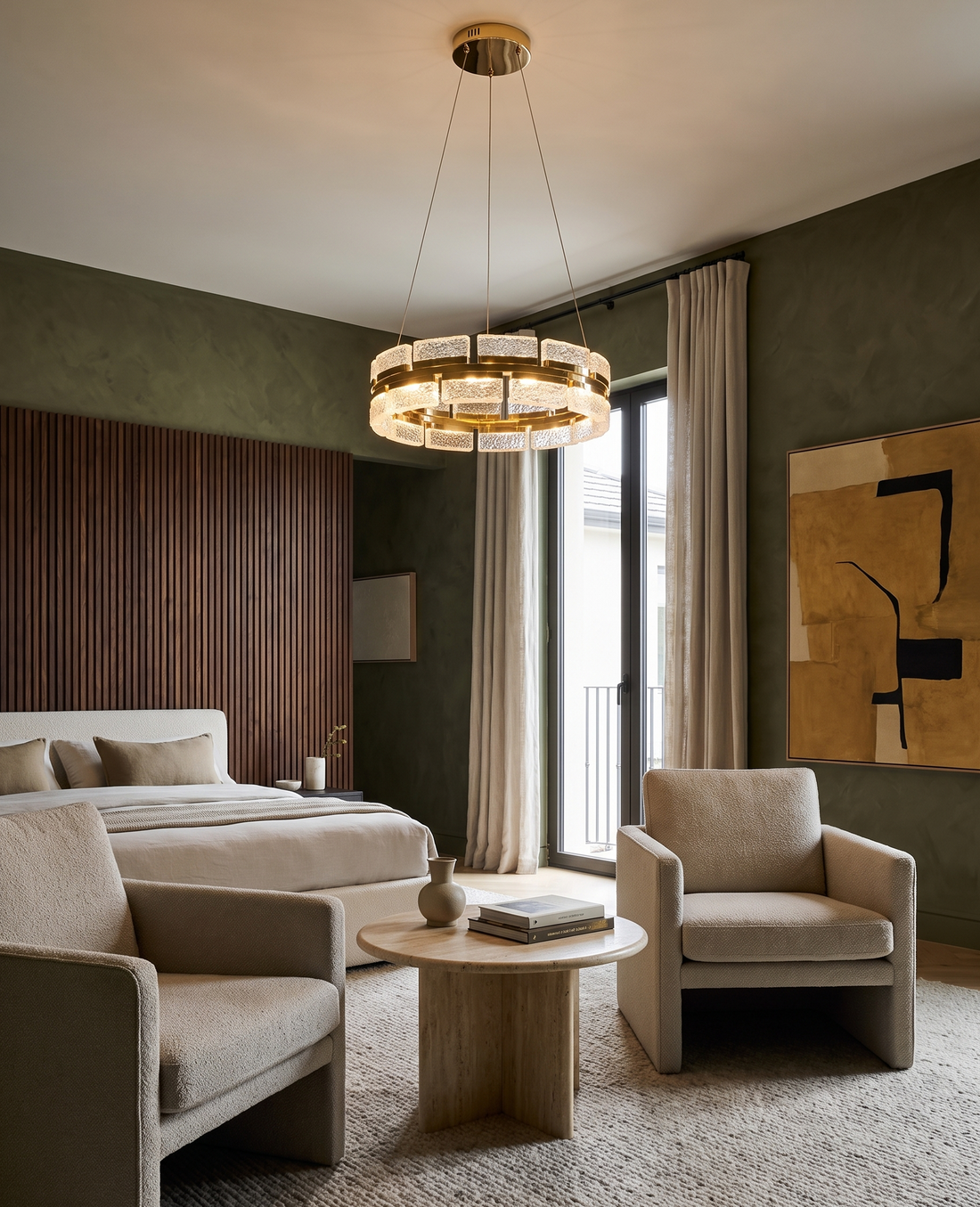 The Colonnade ring chandelier in a room setting