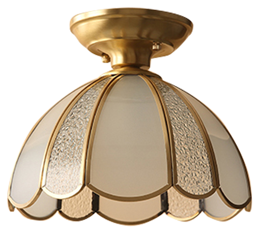 The Scallop brass and glass dome ceiling light with scalloped hem