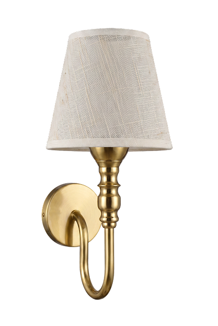 The Baluster turned brass wall sconce with tapered shade