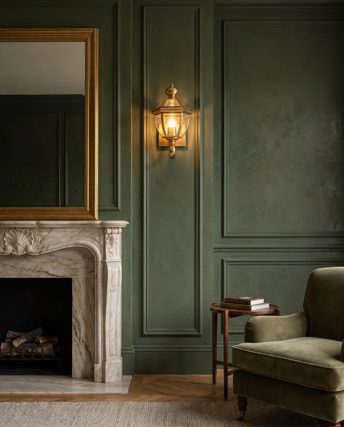 The Lamplighter wall lantern in a room setting