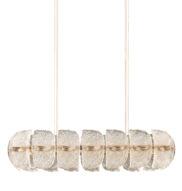 The Cumulus cloud oval acrylic LED pendant with gold bands