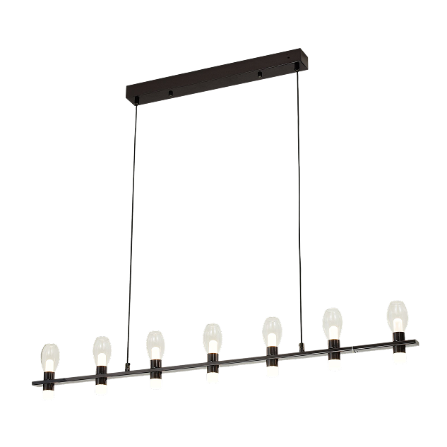 The Candela pearl black glass cylinder linear LED pendant