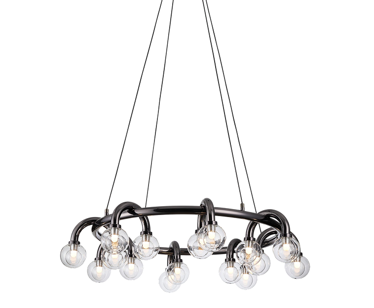 The Harvest clear glass cluster ring LED chandelier