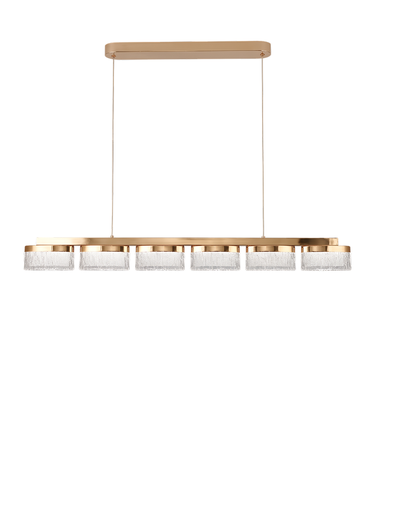 The Ingot six block acrylic gold linear LED pendant