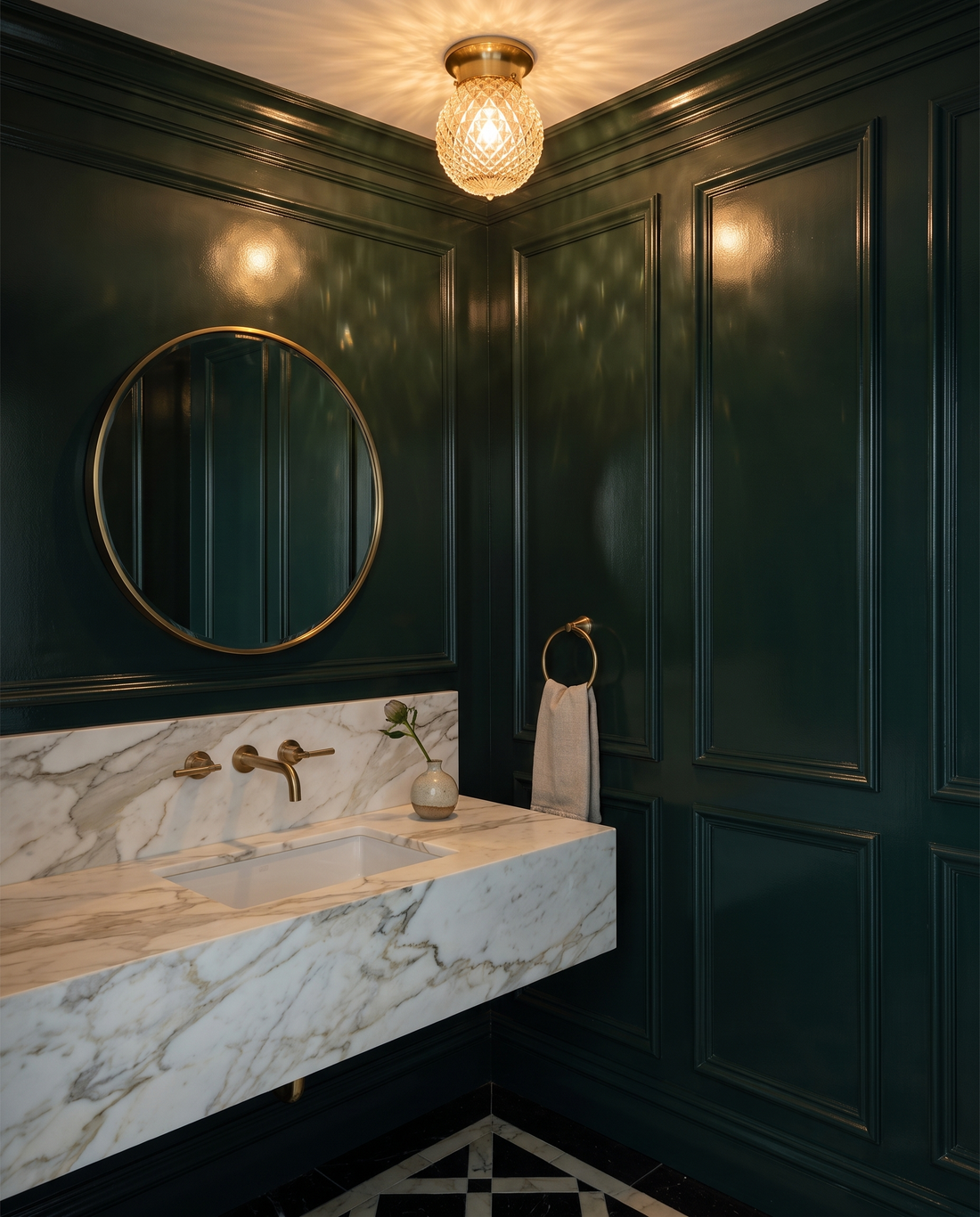 The Facet ceiling light in a room setting