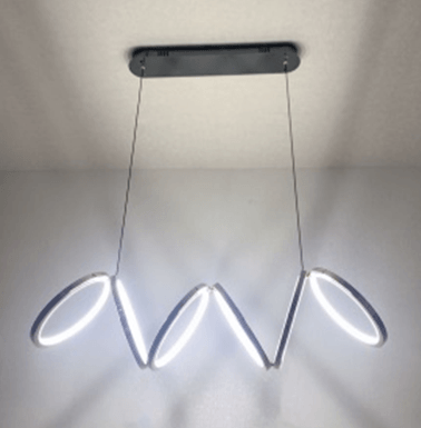 Zigzag LED Chandelier by Gloss(A289-6) - Ashoka Lites